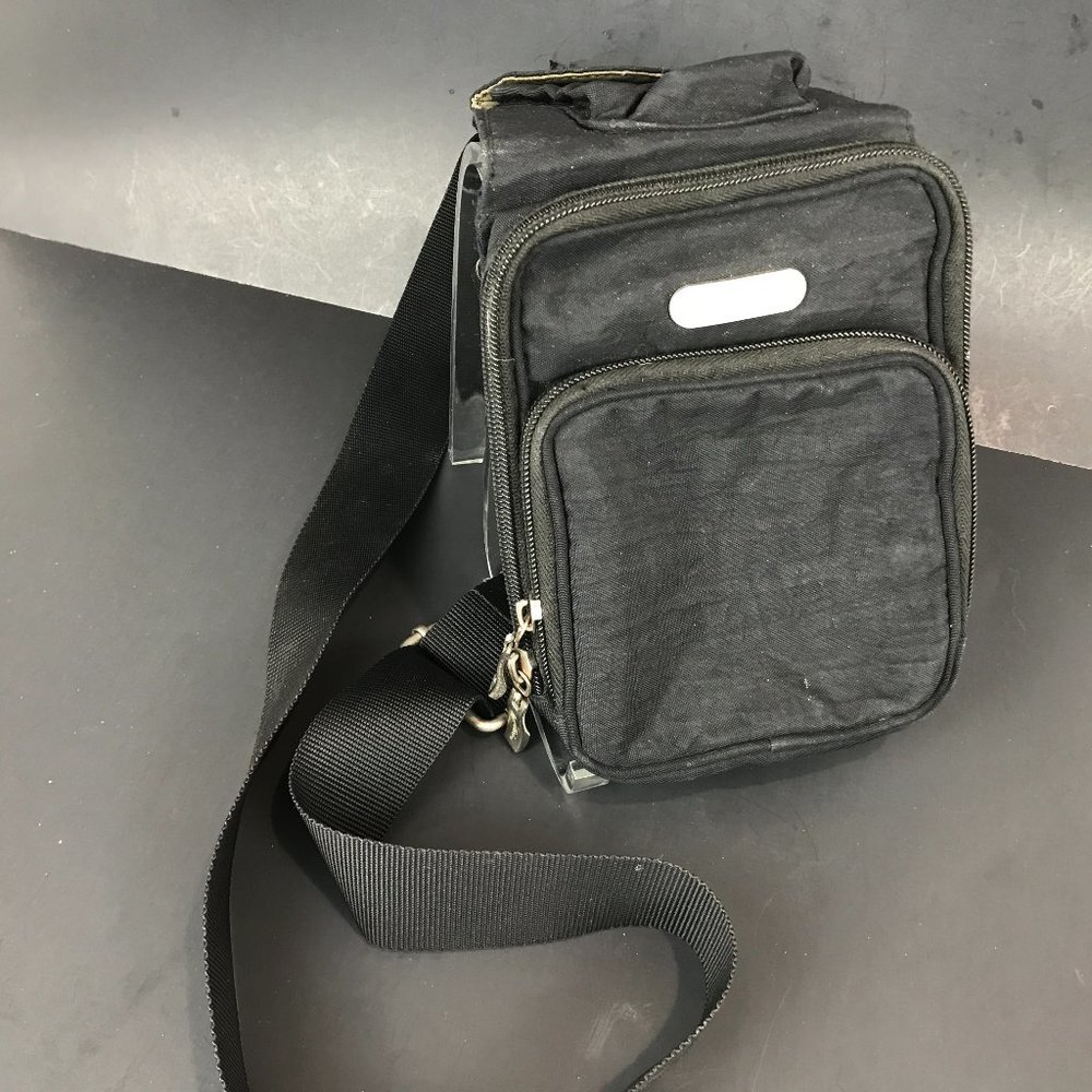 Black Nylon Baggallini Crossbody Bag, 5.5" x 7"